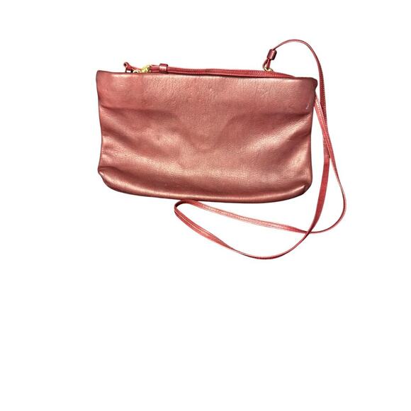 Vintage Etienne Aigner Oxblood Croc Embossed Leather Shoulder Crossbody Bag - Picture 7 of 7
